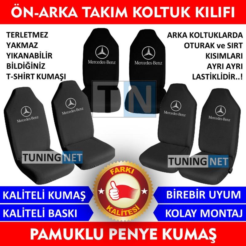 Tn Mercedes Oto Koltuk Servis Kilifi On Arka Takim Siyah Penye Kumas 79 90 Tl